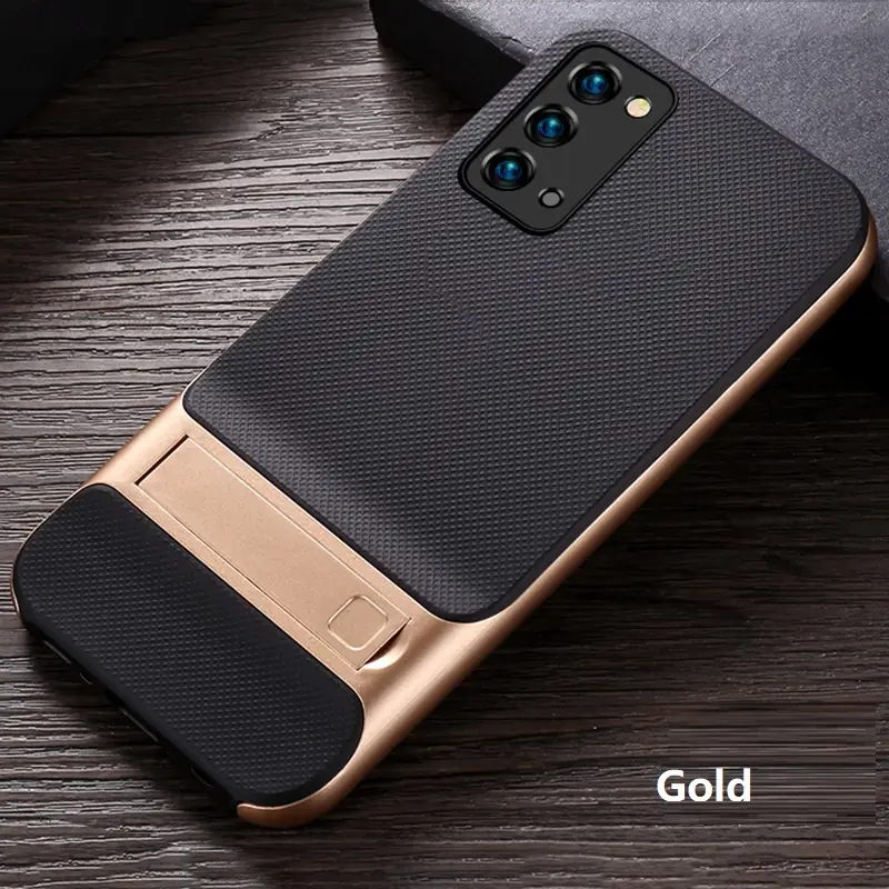 Lazy Bracket Protective Cover Metal Frame Plaid Anti-fall Phone Case