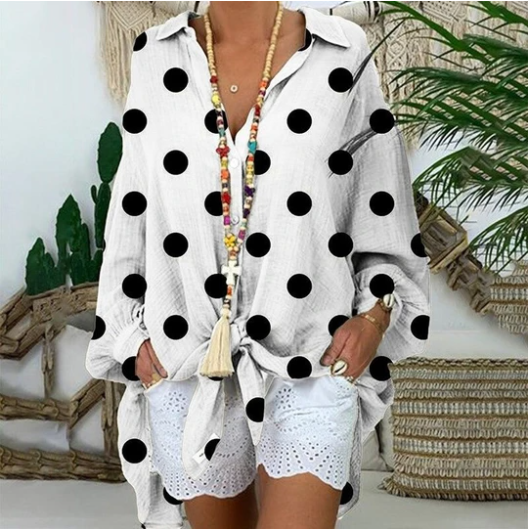 Women's Polka Dot Loose Shirt Matching
