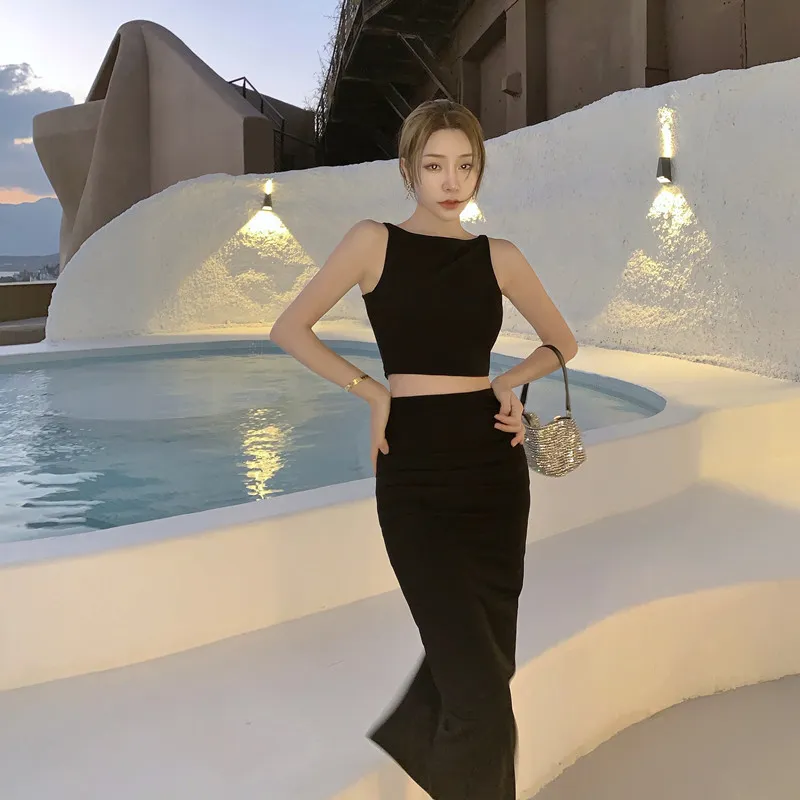 Plain White Sleeveless Cut Out Formal Dress - Black