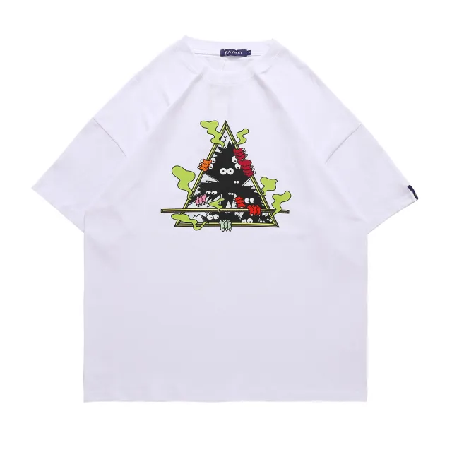 Creative Graphic Printing Loose Casual Street Unisex T Shirt Women White - Shop at LoveMi