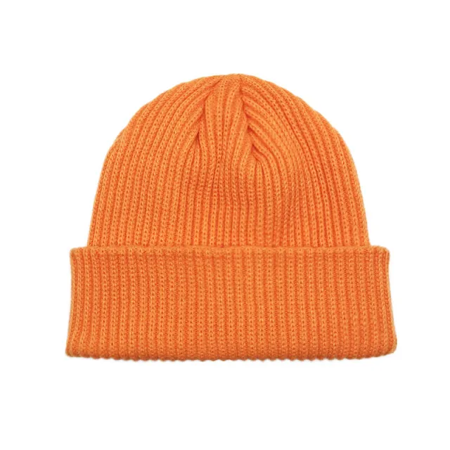Thicken Warm Flanging Woolen Hat Orange - Shop at LoveMi