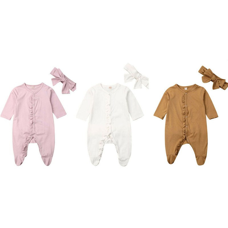Infant Casual Ruffle Cotton Romper