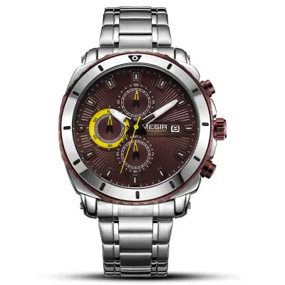 Multi-function Leather Strap Three-hand Sports Quartz Watch