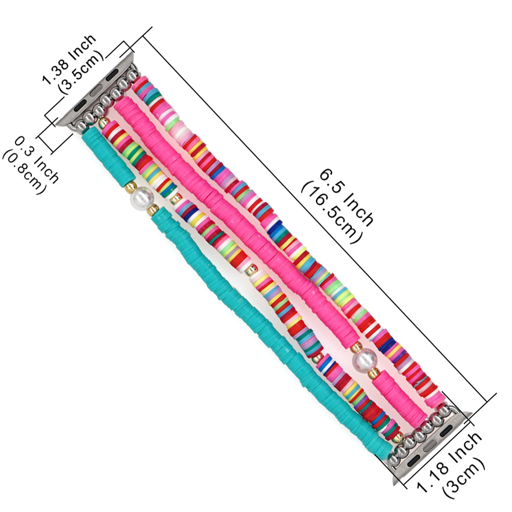 Boho Rainbow Clay Watch Strap Male Interface