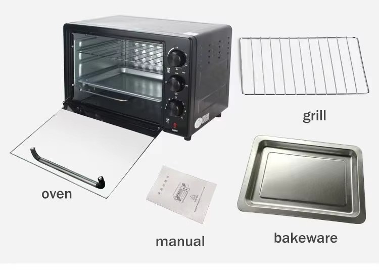22L Electric Oven Grill Countertop Mini Toaster Pizza Oven W Temp Timer