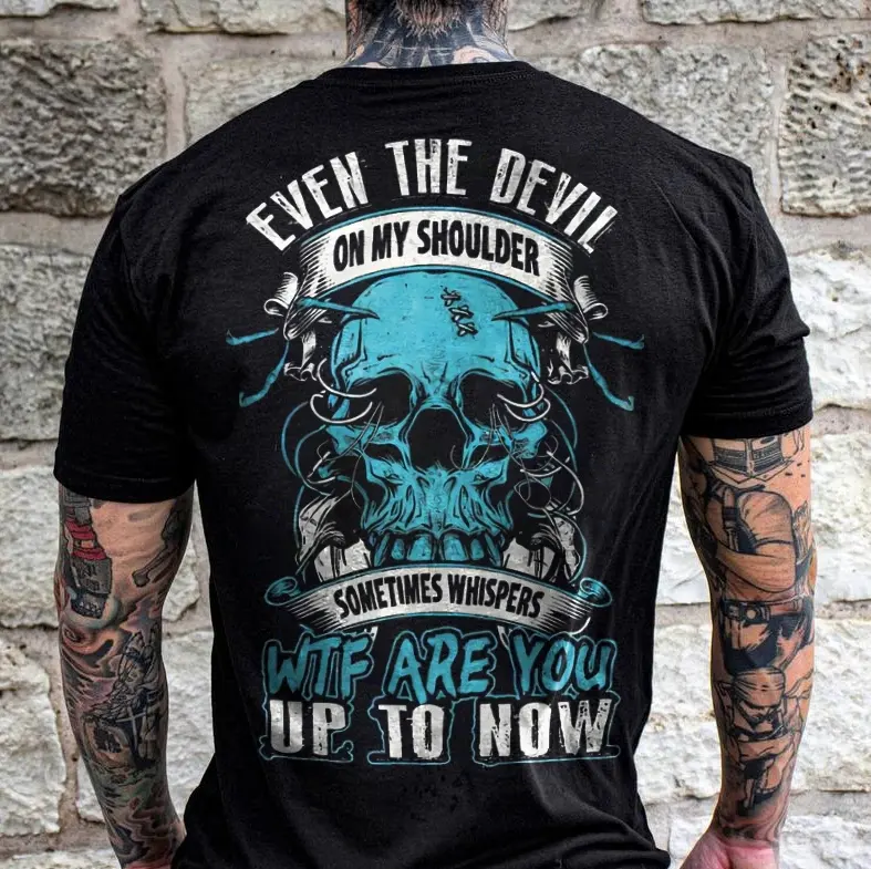 Letters Print Loose Mens Tshirt