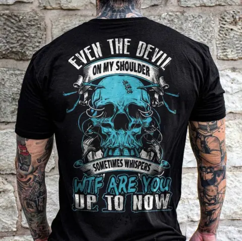 Letters Print Loose Mens Tshirt