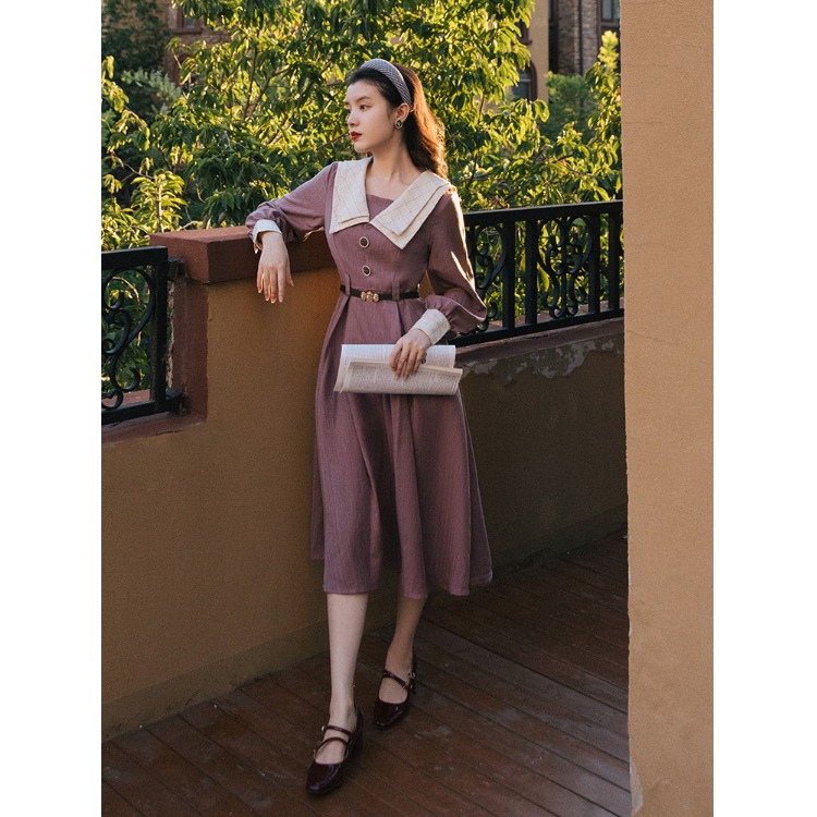 Long Sleeve Retro Dress