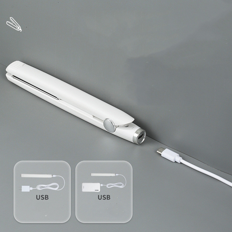 Usb Interface Mini Hair Curler And Straightener Dual use Hair Curler White - Shop at LoveMi