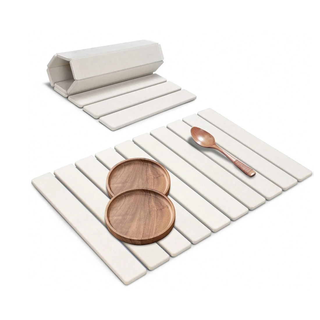 Foldable Diatomite Drying Mat Absorbent Draining Quick Dry Nonslip Pad — image 7
