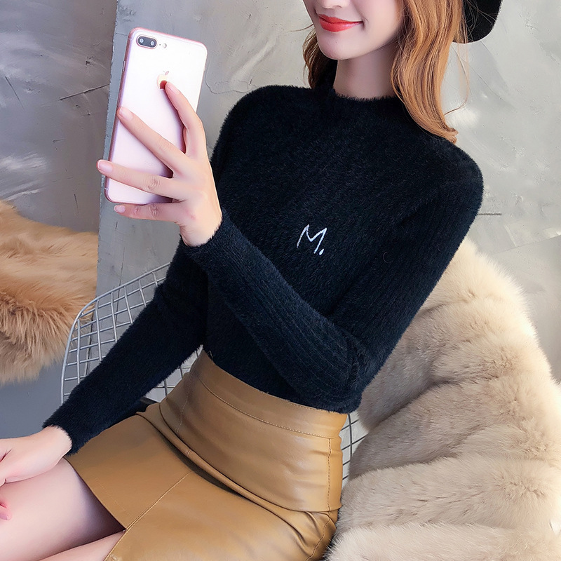 Half High Neck Mink Fleece Sweater