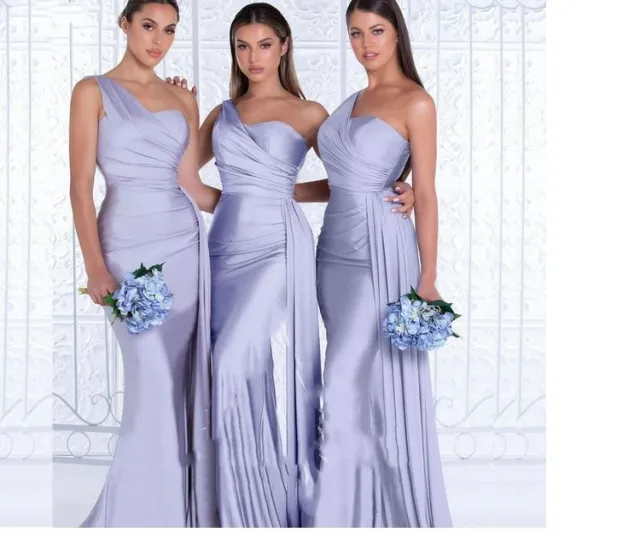 Plus Size Fat MM Mermaid One Shoulder Elegant Wedding Dress Violet - Shop at LoveMi