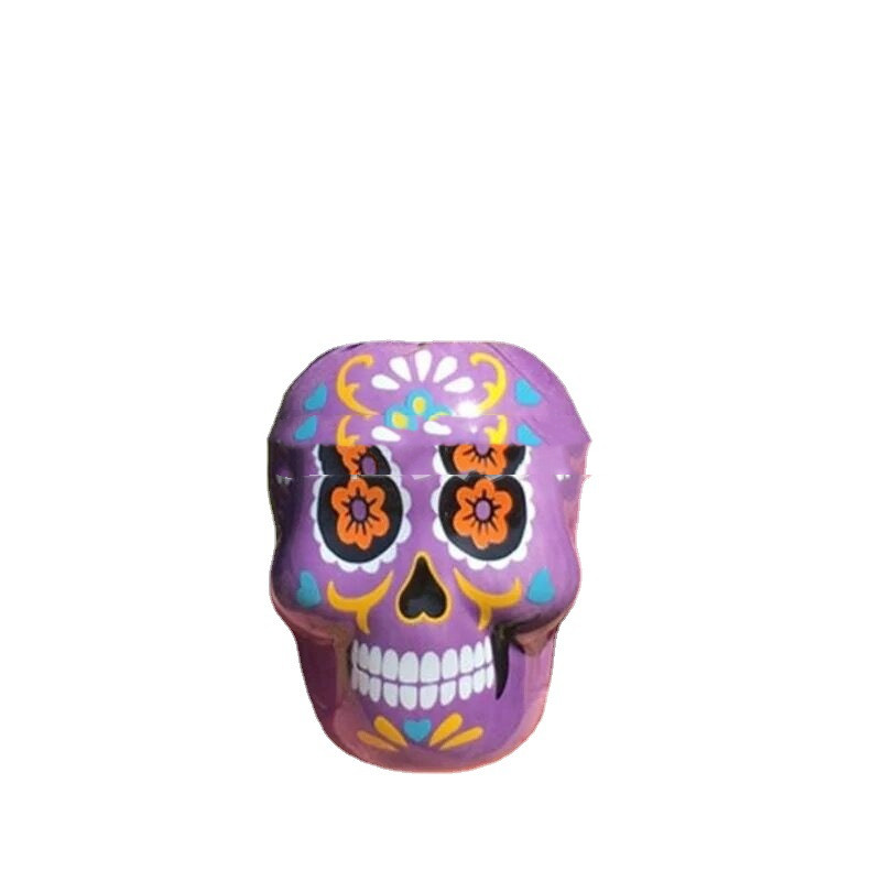 Day of the dead skeleton ornament succulents (yellow)