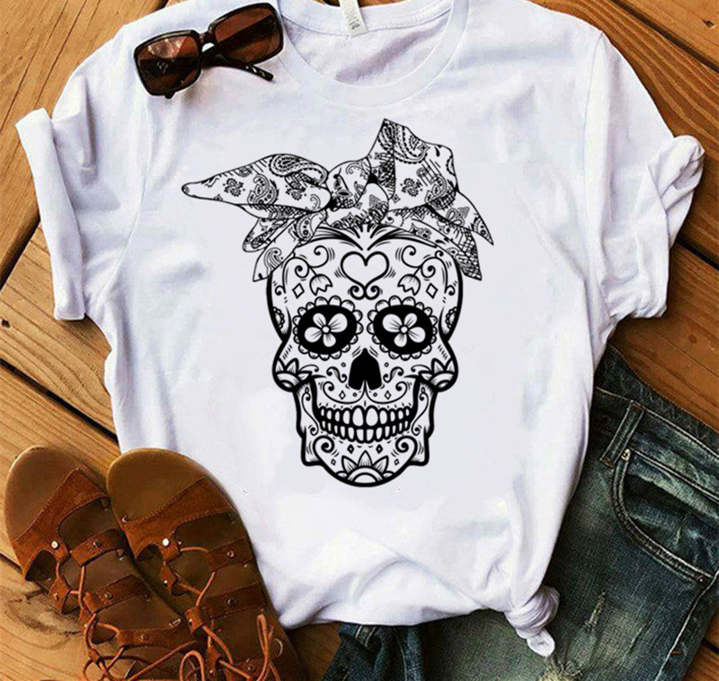 Title 18, Ladies Fashion Skull Top T-shirt Hip Hop Retro ...