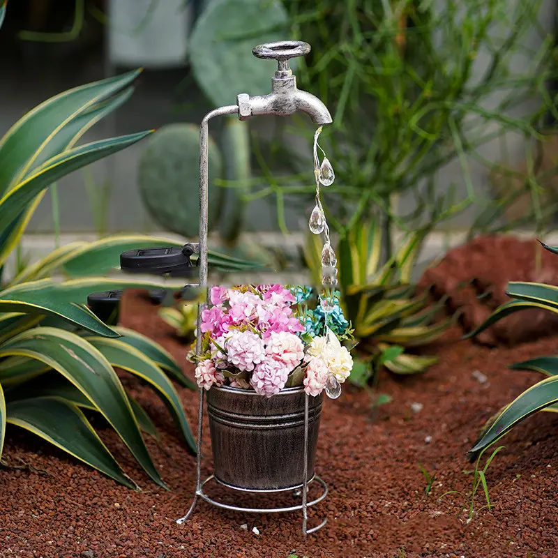 Amazon Solar Iron Water Drop Outdoor Landscape