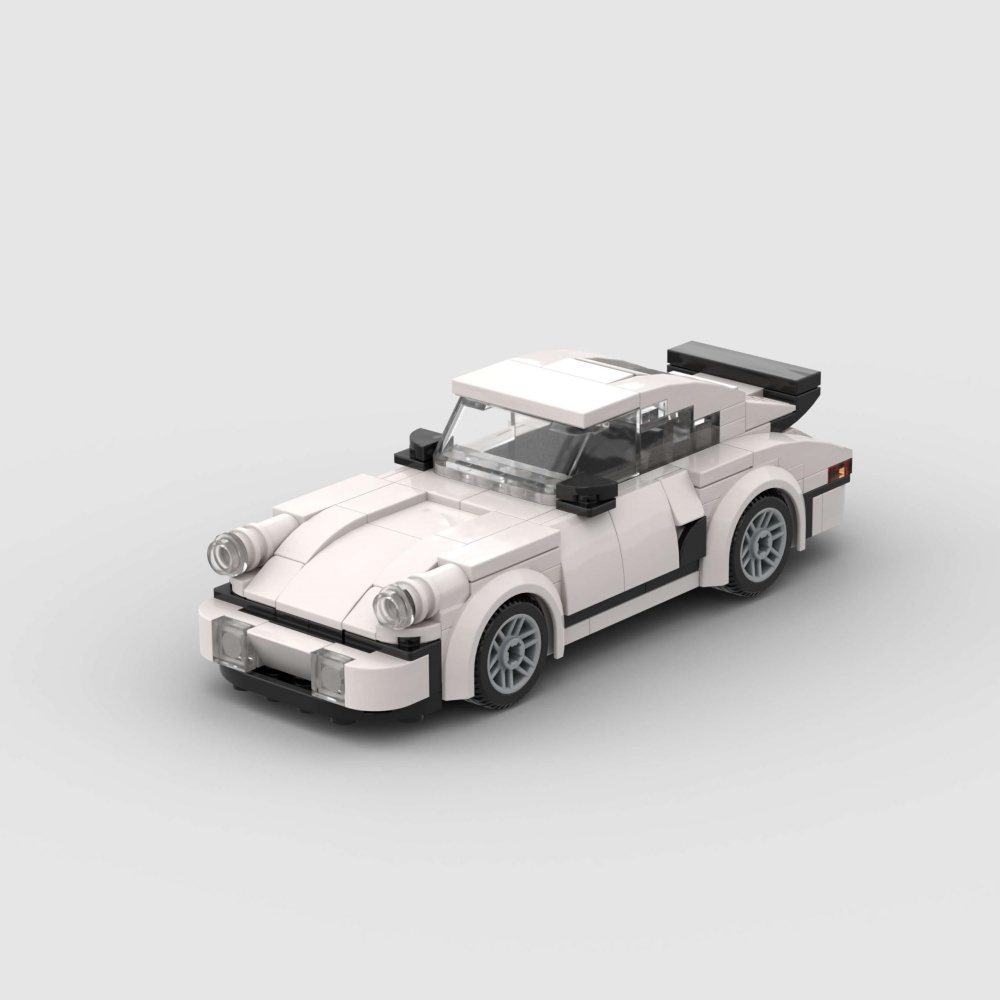 196PCS White Sports Car MOC Building Blocks For Porsche 911 7
