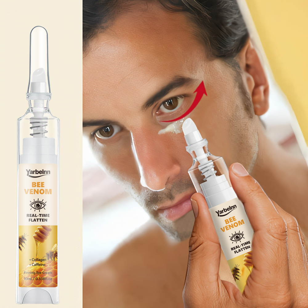 Bee  Eye Cream With Honey Extract & Collagen, Caffeine Anti-puff Dark Circle Reducing Hydrating Eye Skin Care, 10ml