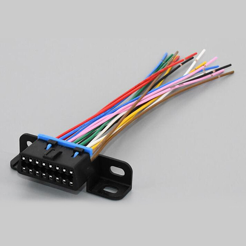 OBD2 Under Dash Mount Socket Plug Connector 16 Pin Female Open Prewired OBD