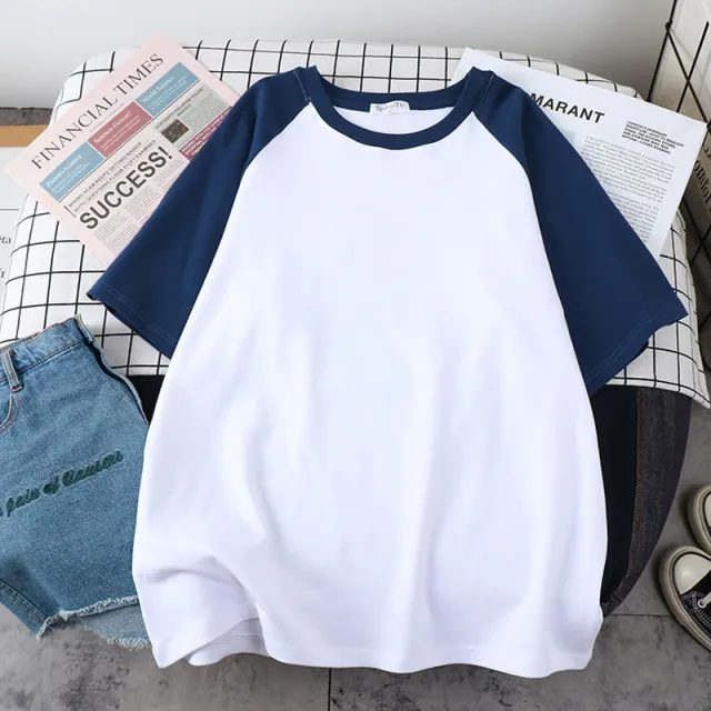 Loose And Thin Solid Color Half Sleeve T shirt Top Royal Blue - Shop at LoveMi