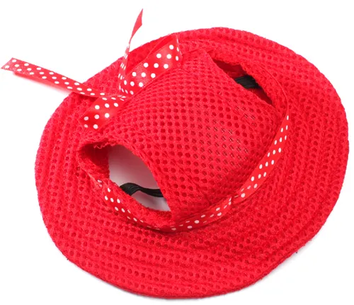 Pet Breathable Dog Baseball Cap Teddy Pet Dog Hat Bichon Sun Hat VIP Princess Hat Red - Shop at LoveMi