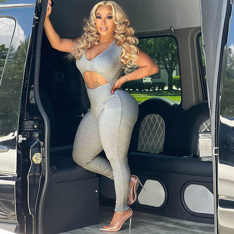 Solid Color Pit Strip Fashionable Sleeveless Dress