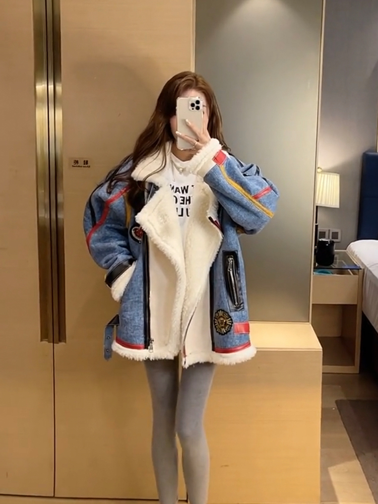 Lamb Down Jacket Women's New Thick Temperament All-match