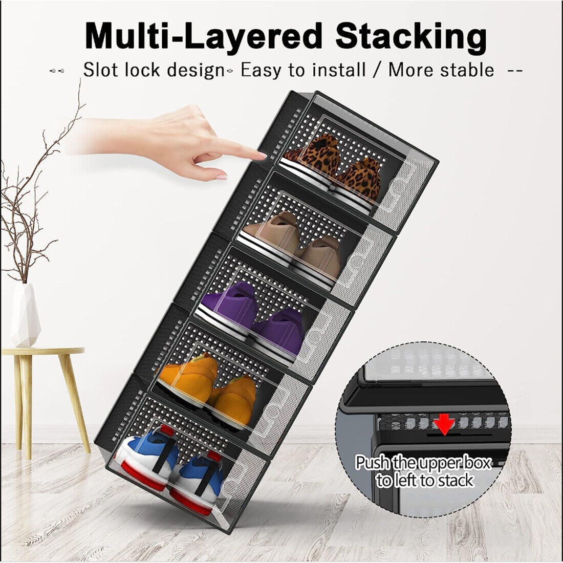 12Pcs Transparent Clear Shoe Storage Box Rack Plastic Organizer Boxers — image 6