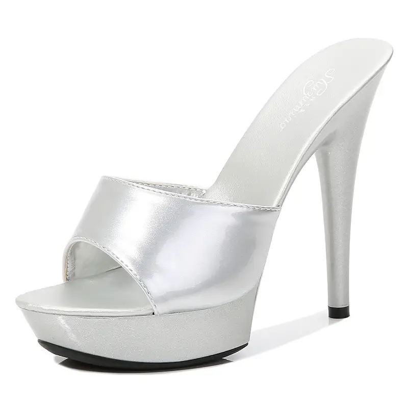 Women's Fashion One Word Strap Stiletto Slippers