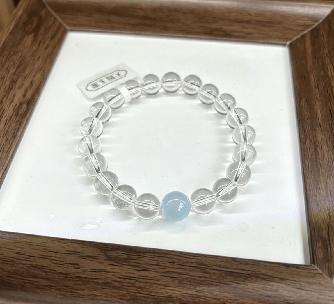 White Phantom Aquamarine Bracelet Unique Design