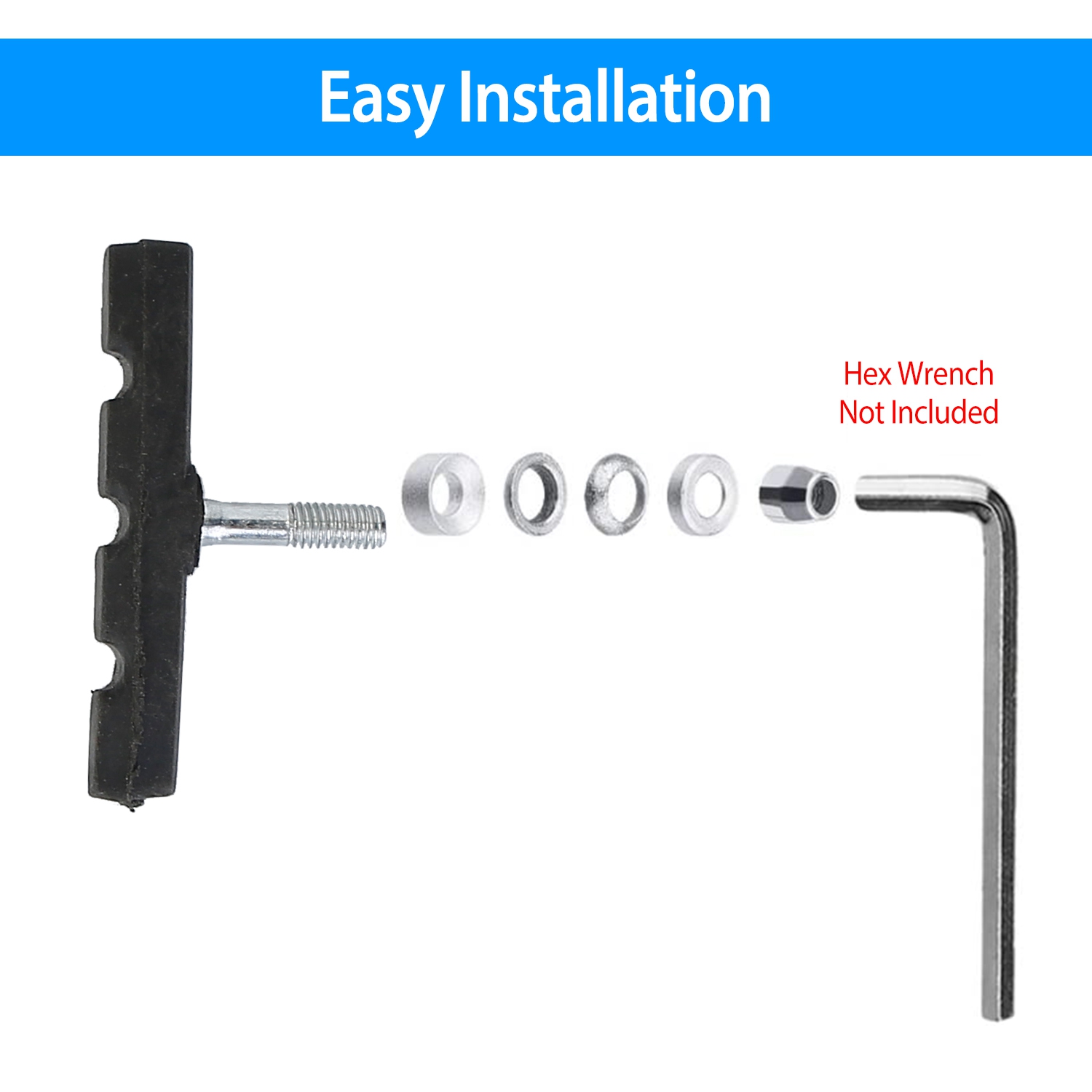 5 Pairs V Bike Brake Pads Road Mountain Bicycle V-Brake Blocks Set 70mm Non-Slip V Bicycle Stop Caliper With Hex Nuts And Spacers