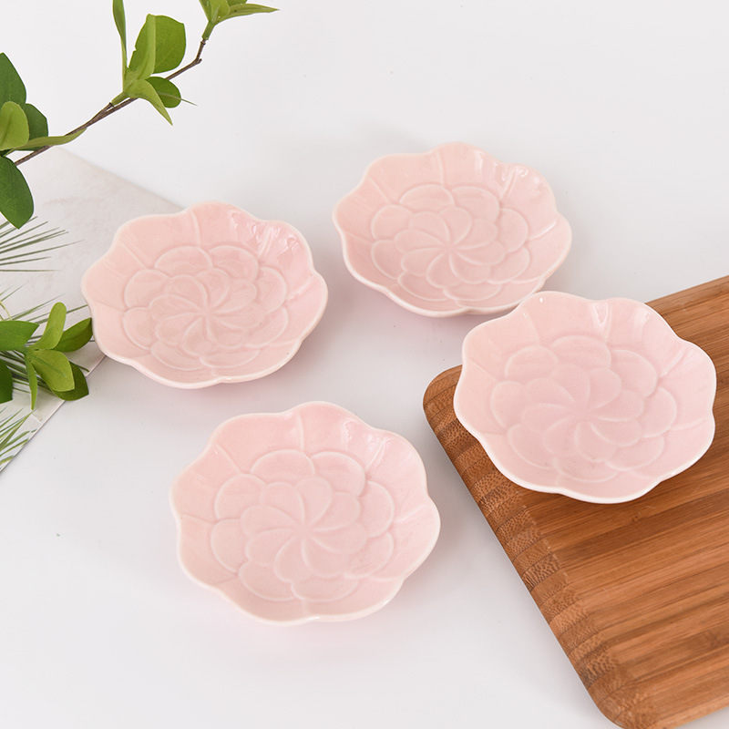 Pink flower platter