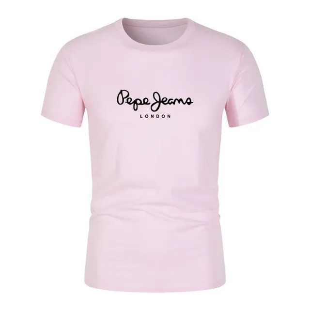 Summer Print Short Sleeve T Shirt For Men And Women Pink - Shop at LoveMi
