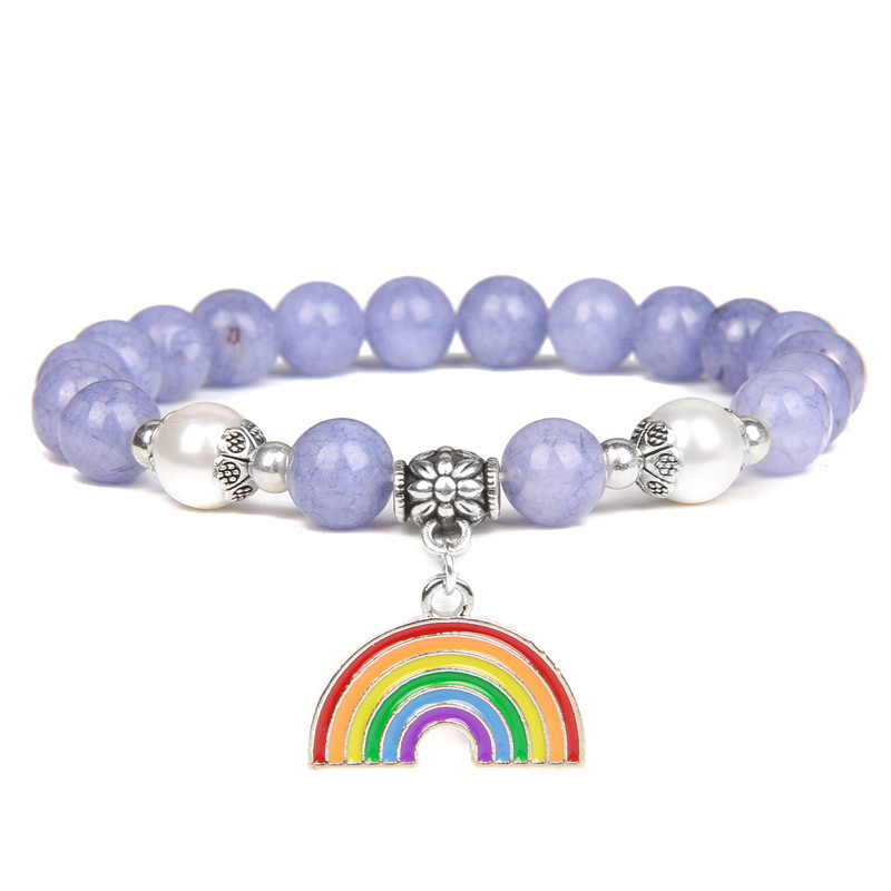 Natural Stone Rainbow Pendant Yoga Energy Same  Bracelet