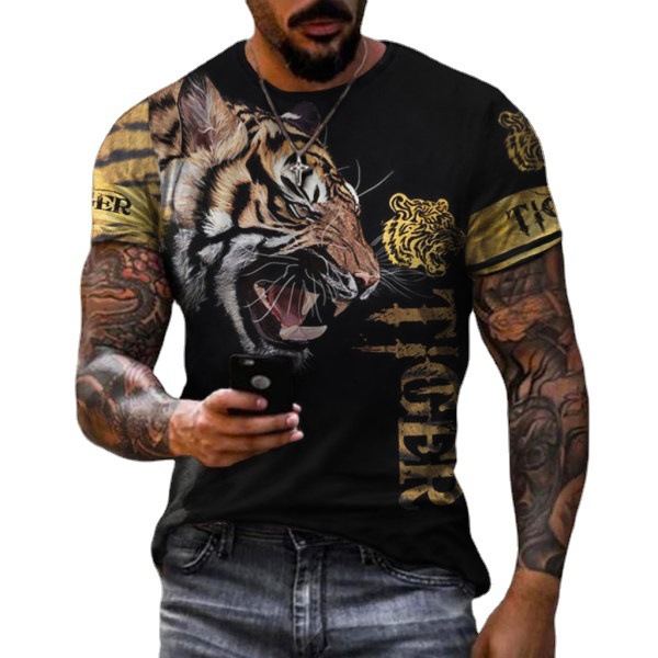 Title 3, Camiseta masculina estampada de moda de verão n...