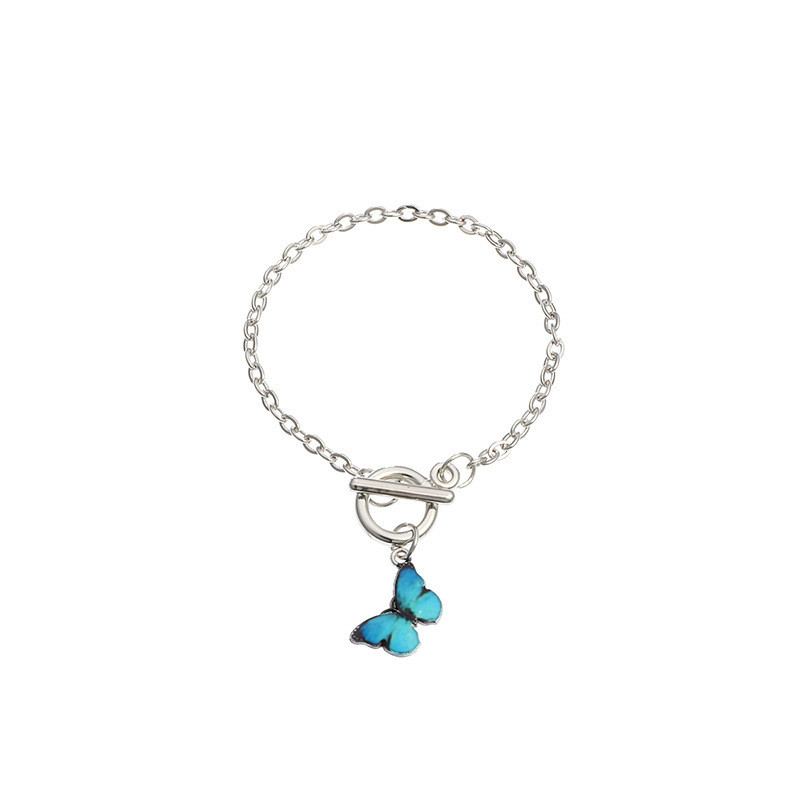 Mori Classic Blue Butterfly Pendant Bracelet