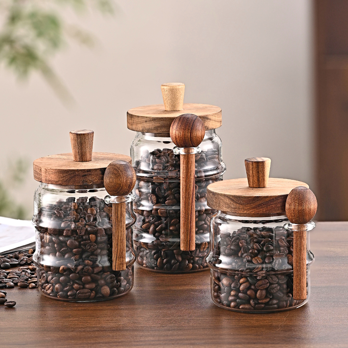 1 pots à café en verre de 15 OZ avec cuillères, pots à bonbons, pots à biscuits – Image 8