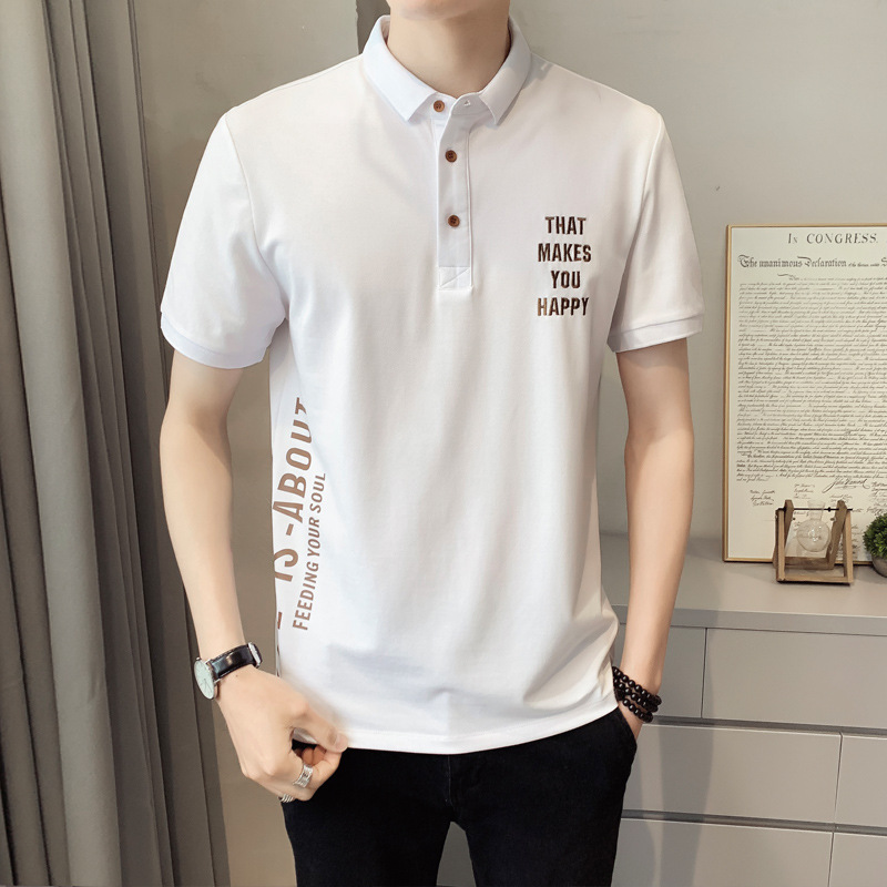 Title 4, Polo Shirt Homme Manches Courtes Lapel Slim Fit...