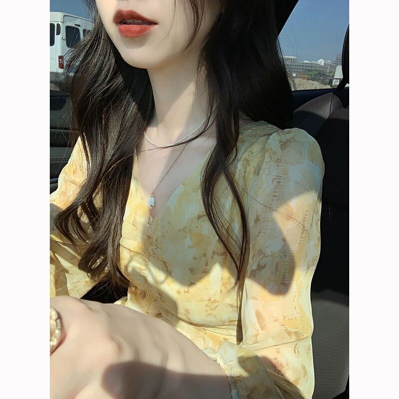 Floral V-Neck Chiffon Dress, picture 2 of 5