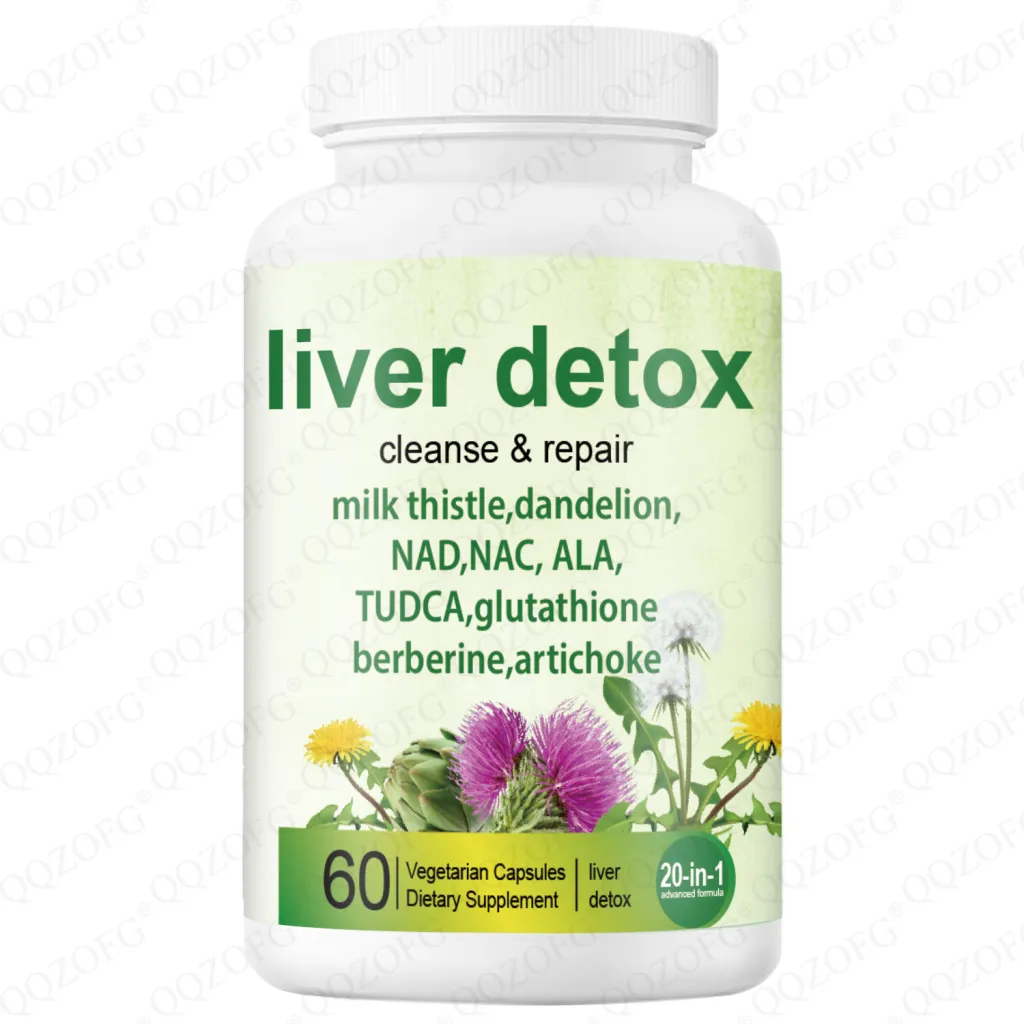 Liver Detox Capsule Milk Thistle Dandelion Nad Berbering Support Breath System 60 Count - 60 Count