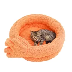 Pet Kennel Autumn And Winter Warm Thickened Cat Stepping On Milk Kennel Dog Plush Mattress Kitten Sleeping Kennel Pet Suppli - Yellow - View 1