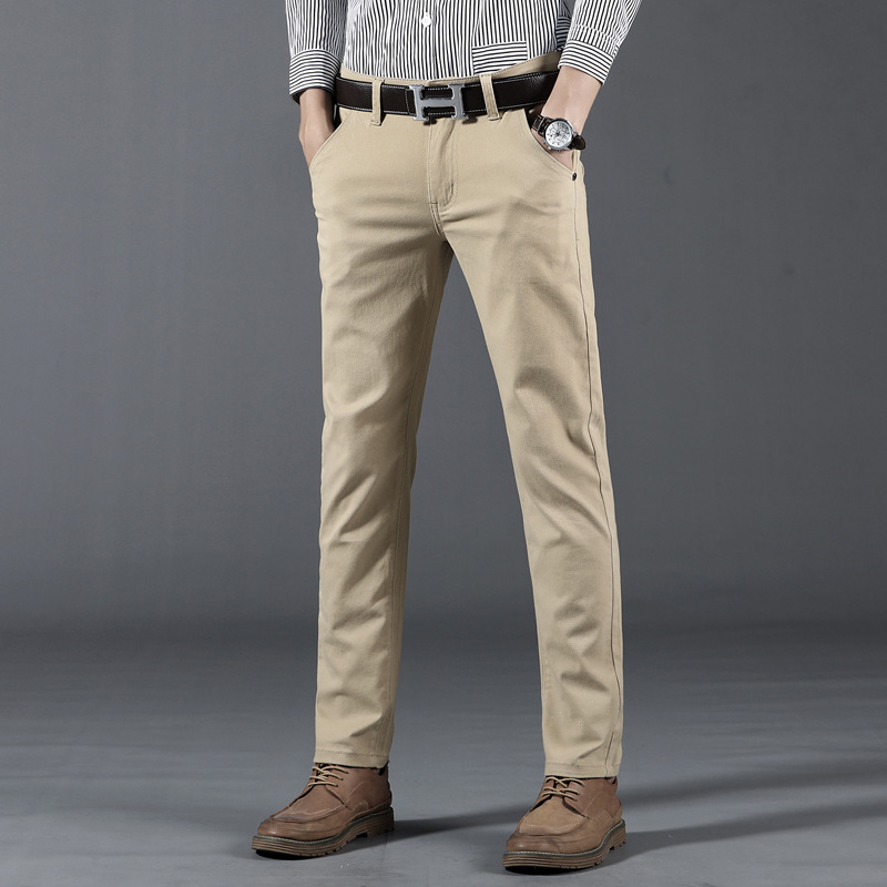 Title 7, Pantaloni casual da uomo business stretch tinta...