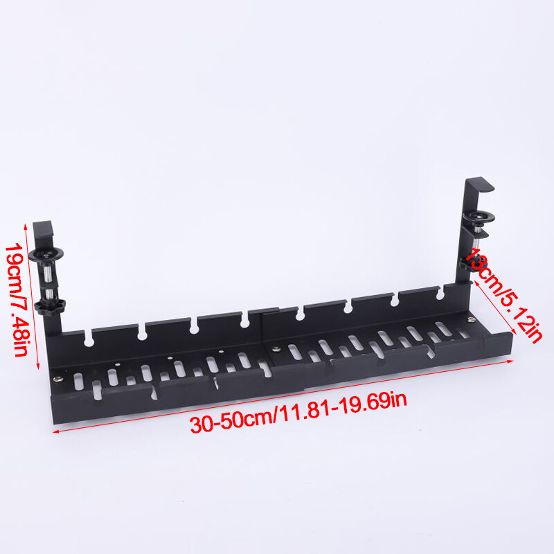 No Drill Cable Tray With Clamp Under Desk Cable Management