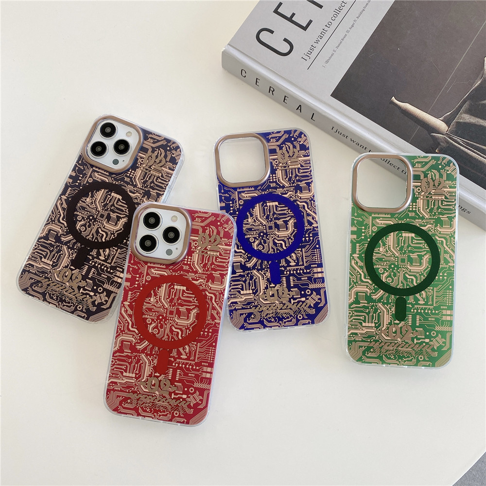 Gold Plated Circuit Board Magnetic Shockproof Phone Case - Image 3