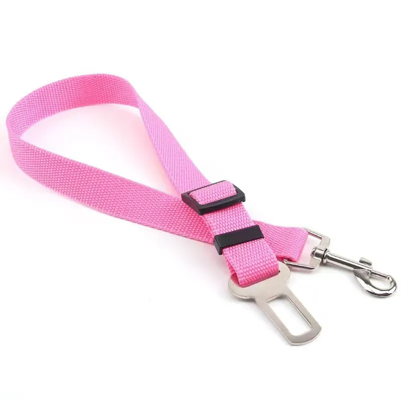 Pet Supplies Dog Car Dog Seat Belt Harness Leash Dog Collar Adjustable Seatbelt Leash For Small Medium Dog Traveling Accessories - Pink