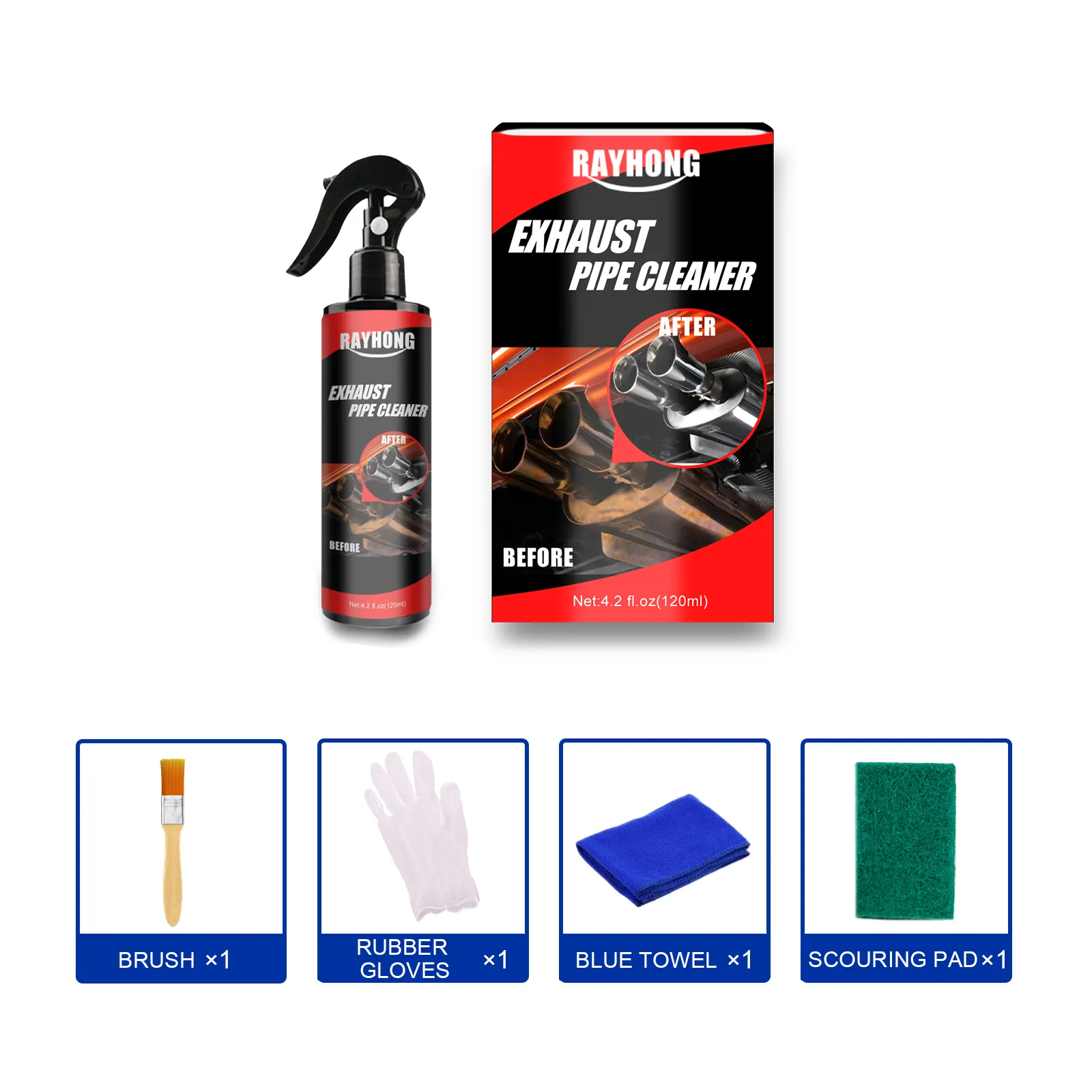 Exhaust Pipe Cleaner Kit, 120ml