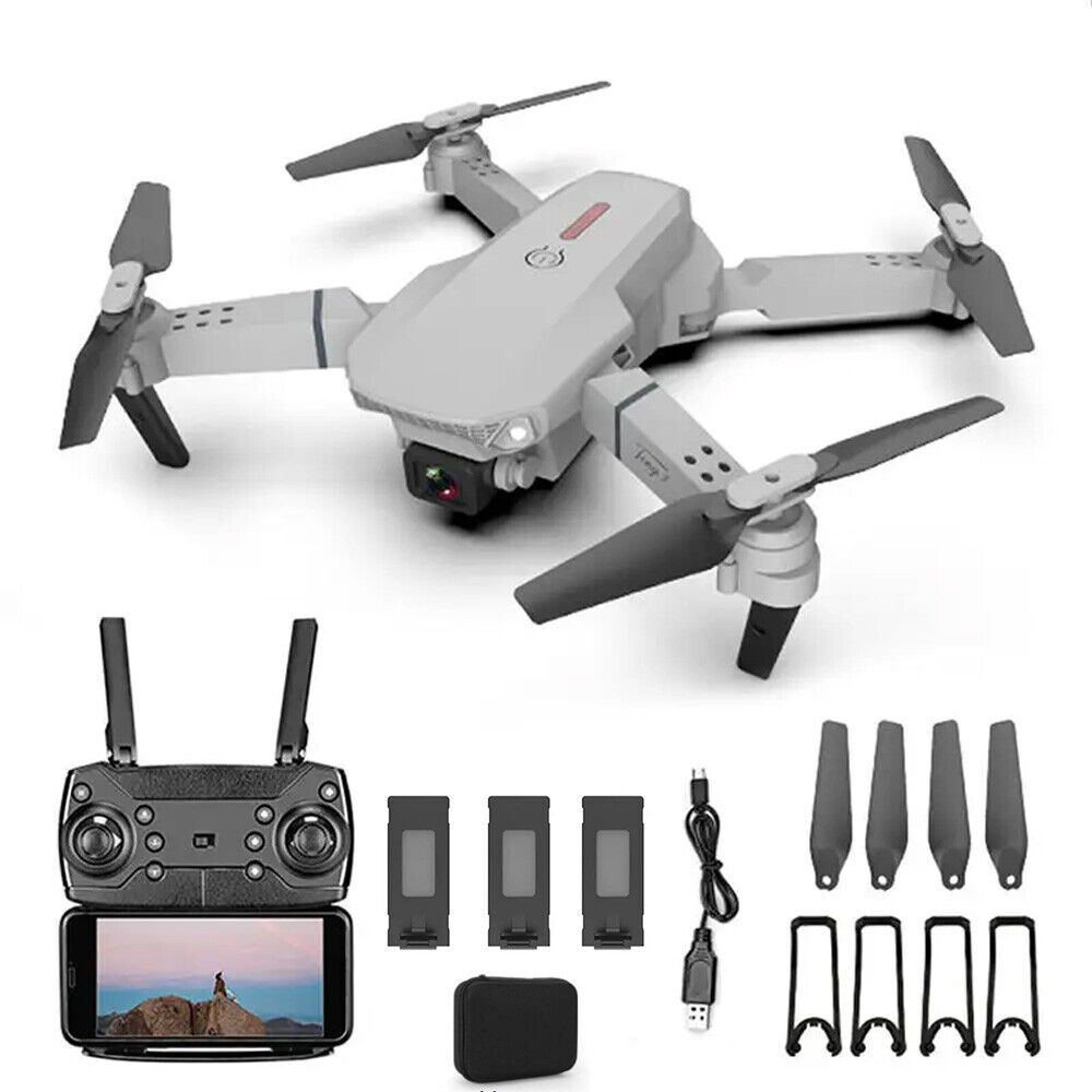 3 Batteries Pro Drone 4K Selfie Camera Wifi Fpv Foldable Rc Quadcopter UK