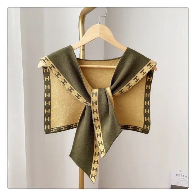 Women's Fashion Knitted Shawl With Neck Scarf Yellow Green - Shop at LoveMi