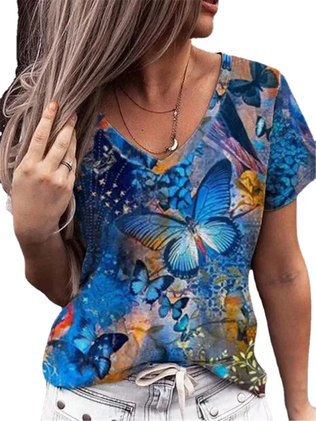 Summer Women's Colorful Short sleeved T shirt F165P1093 - Shop at LoveMi