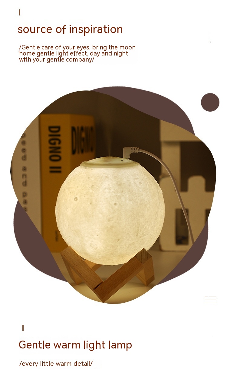 Title 2, Mute Charging Humidifier Desktop Moon Light Bed...