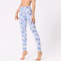 Women's Yoga Pants Digital Print High Waist Cropped Hip Pants - H234 - View 1